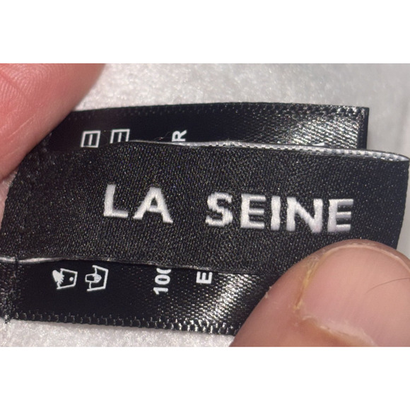 La Seine White Pashmina Shawl Wrap Gold Green Embroidery Fringe 78"x28" Holiday - Picture 2 of 14